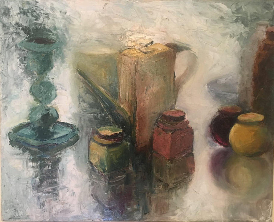 Oil Painting, Still Life Reflection, Oil on Canvas, 26